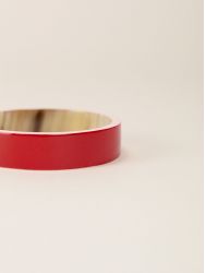 Bracelet corne et laque rouge et rose