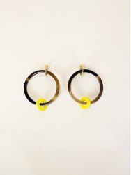 Boucles d'oreilles Cime jaune bleu