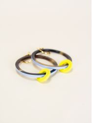 Boucles d'oreilles Cime jaune bleu