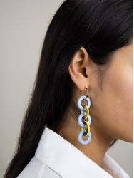 Boucles d'oreilles Entrelac jaune bleu