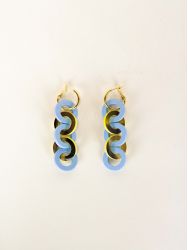 Boucles d'oreilles Entrelac jaune bleu