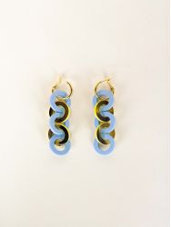 Yellow blue Entrelac earrings