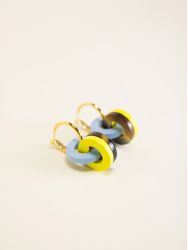 Boucles d'oreilles Anse jaune bleu