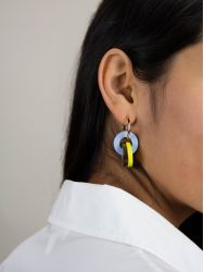 Boucles d'oreilles Anse jaune bleu