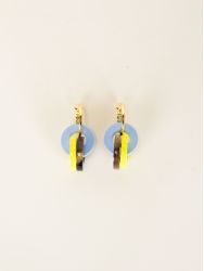 Boucles d'oreilles Anse jaune bleu