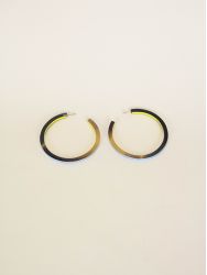 Yellow blue Trace hoop earrings