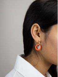 Orange Tulle earrings