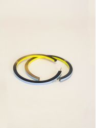 Yellow blue Trace hoop earrings