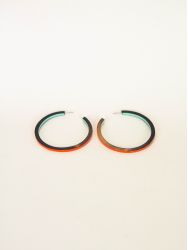 Orange green Trace hoop earrings