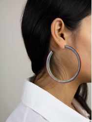 Orange green Trace hoop earrings