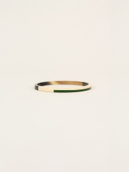 Bracelet jonc Lierre beige et vert kaki