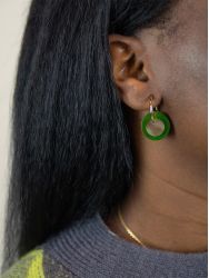 Boucles d'oreilles Tulle vert kaki