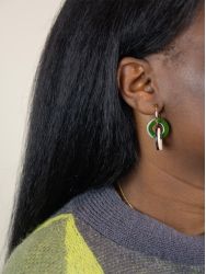 Beige and khaki Anse earrings