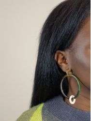 Beige and khaki Cime earrings