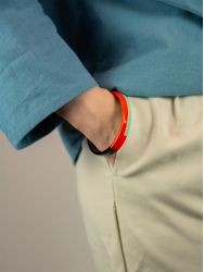 Bracelet jonc Côte orange vert