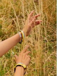 Bracelet jonc Côte jaune bleu