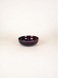 Set of 4 Hoa Bien blue ochre ceramic shallow bowls
