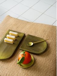 Set de 2 plateaux moyens Hoa Bien verte